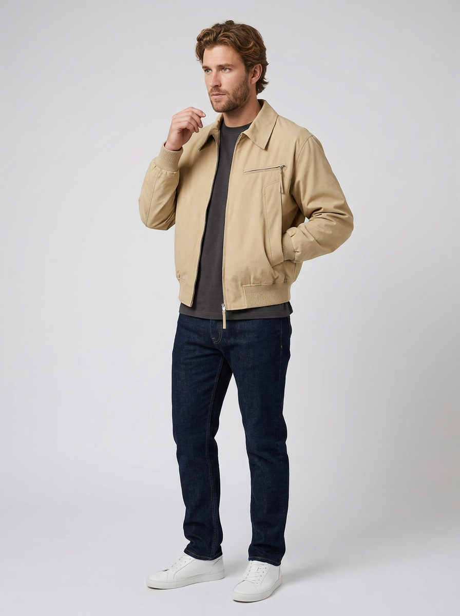 Men's Jacket Zip Front Collared | Bomber
