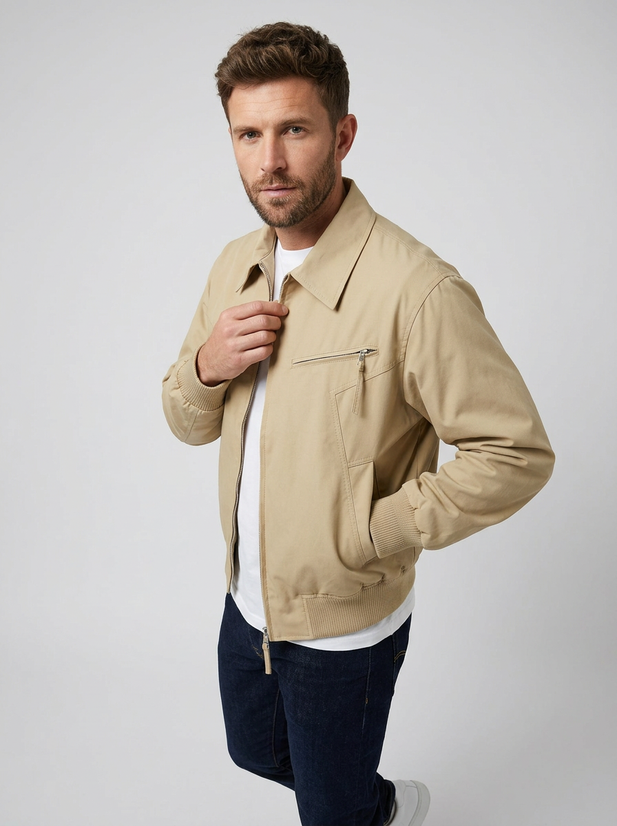 Men's Jacket Zip Front Collared | Bomber