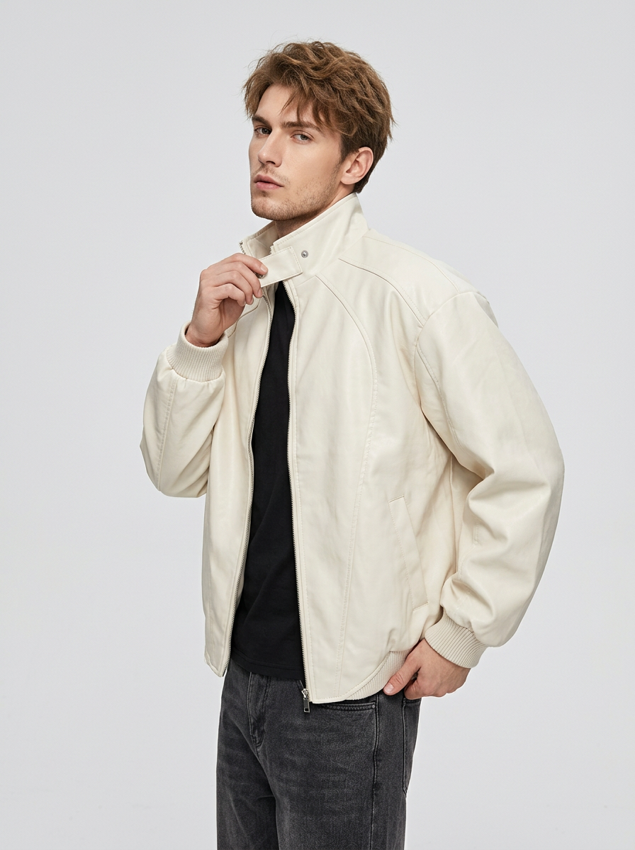 Men's Jacket Zip Front Stand Collar | Bomber