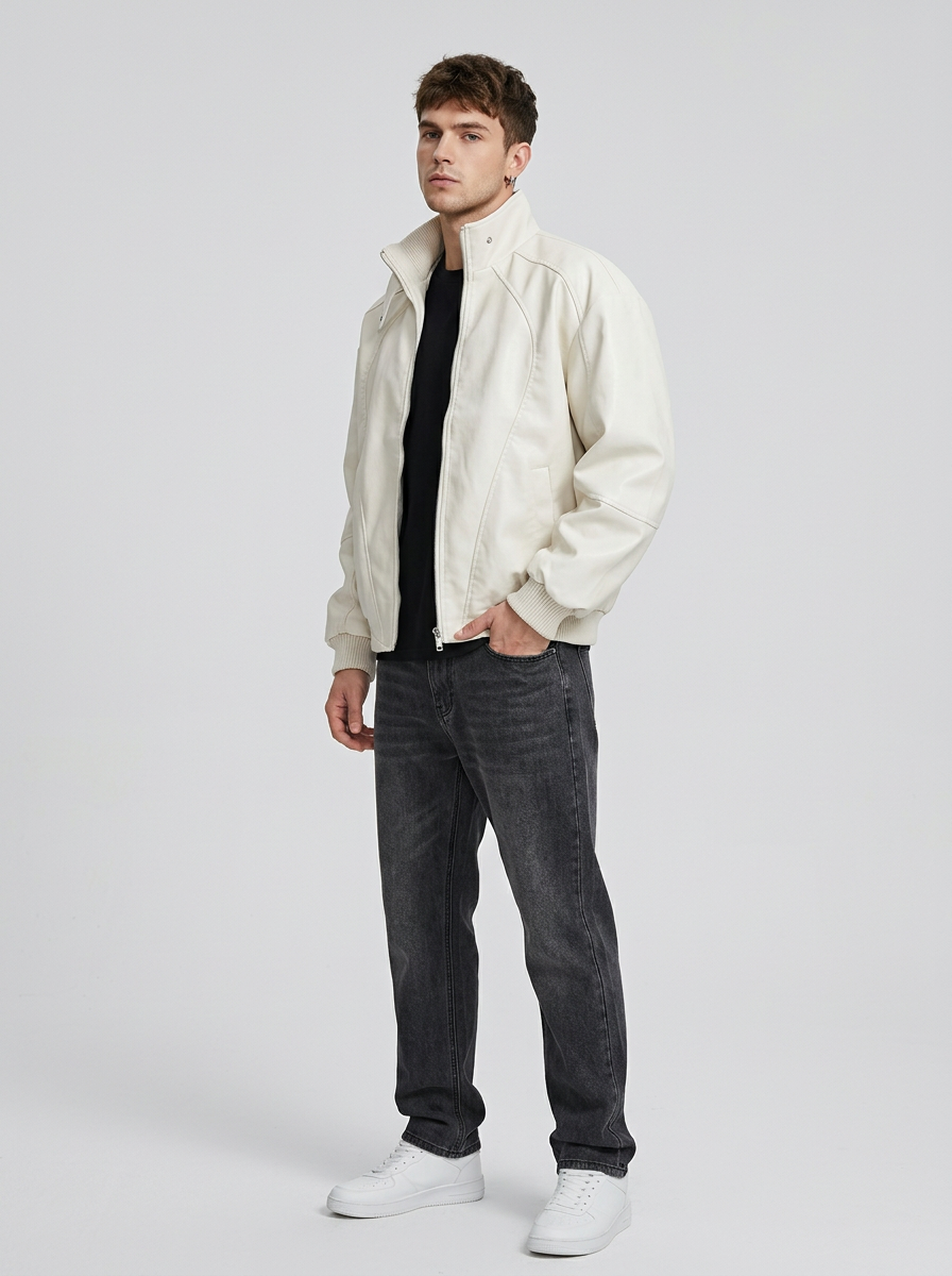 Men's Jacket Zip Front Stand Collar | Bomber