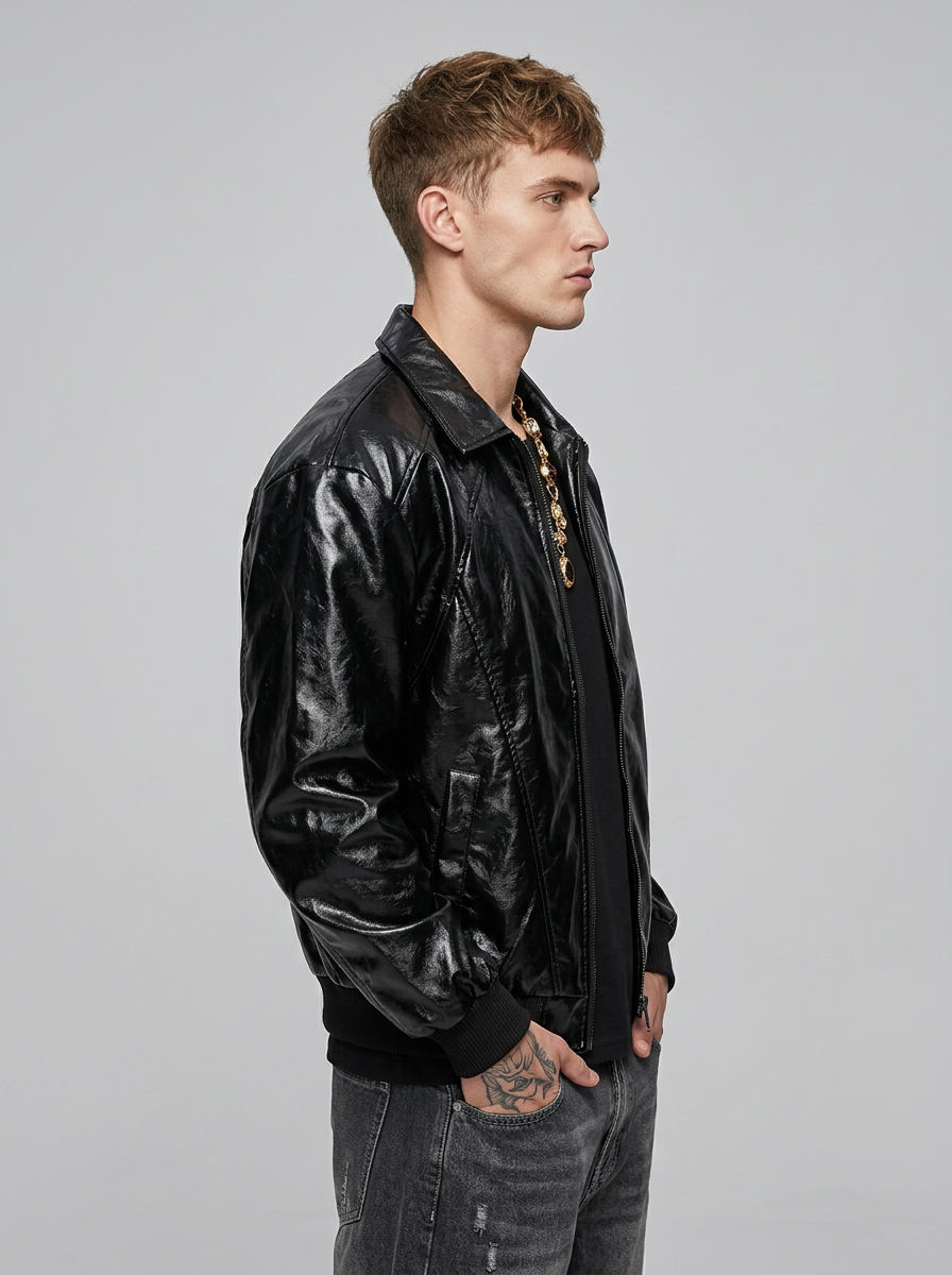 Men's Jacket Zip Front Stand Collar | Bomber