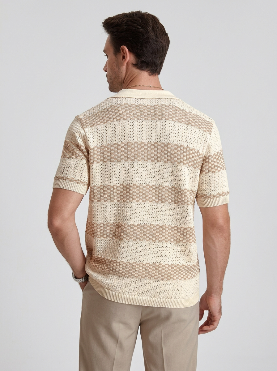 Men's Polo Shirt Striped Short Sleeve | Casual
