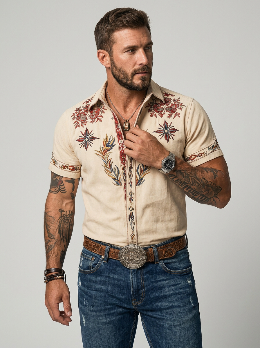 Men's Shirt Short Sleeve Graphic | Casual Vintage