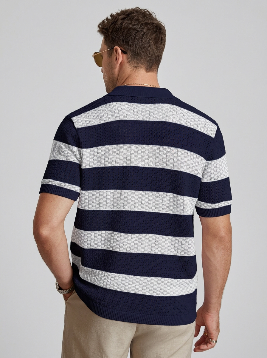 Men's Polo Shirt Striped Short Sleeve | Casual