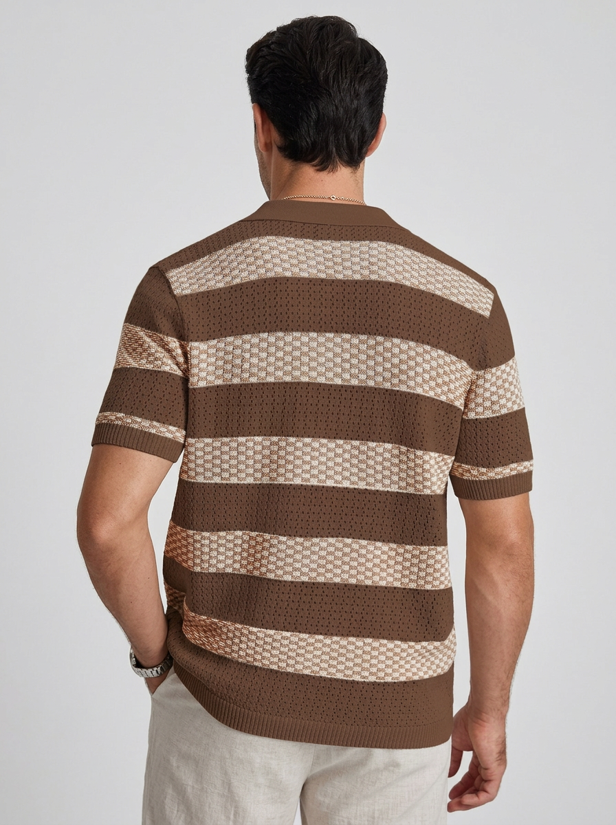 Men's Polo Shirt Striped Short Sleeve | Casual