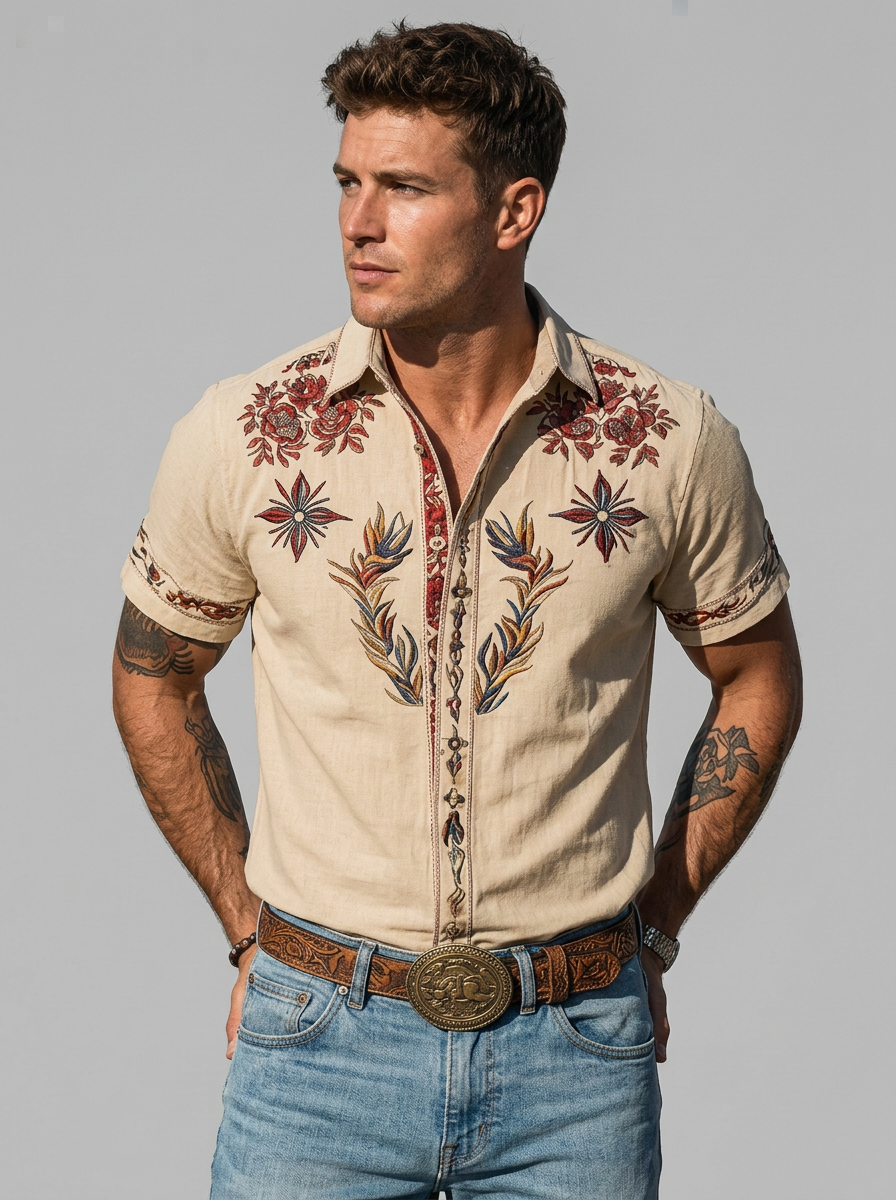 Men's Shirt Short Sleeve Graphic | Casual Vintage