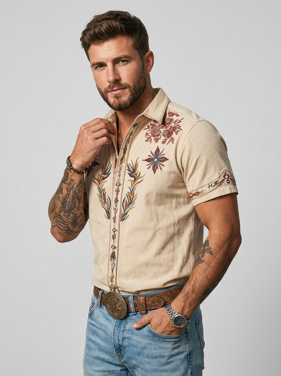 Men's Shirt Short Sleeve Graphic | Casual Vintage