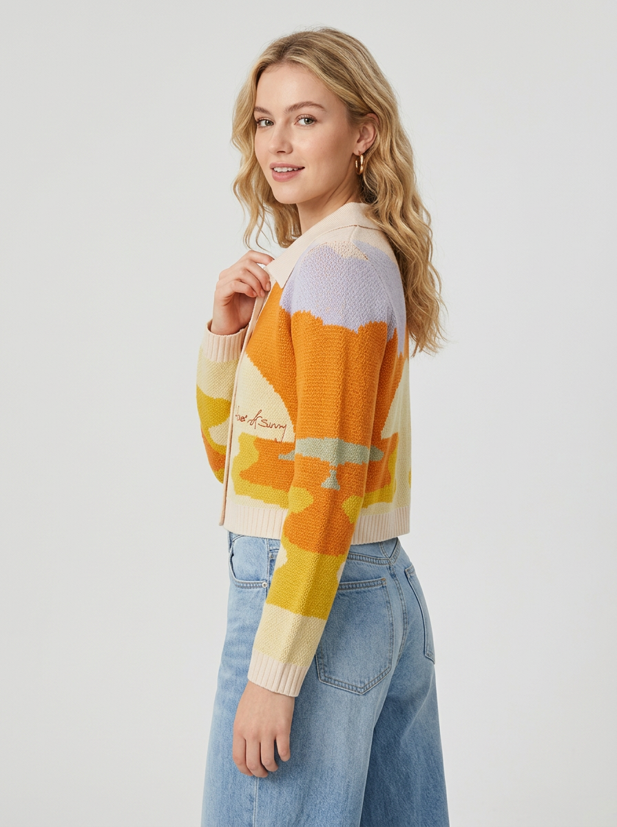 Women's Cropped Jacket Button Front | Collared