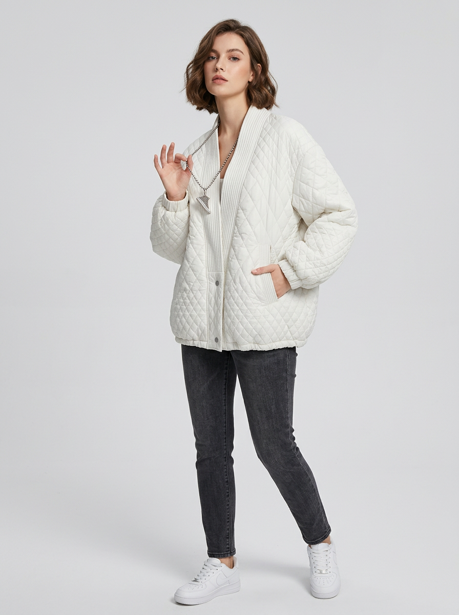 Women's Jacket Quilted Open Front | Padded