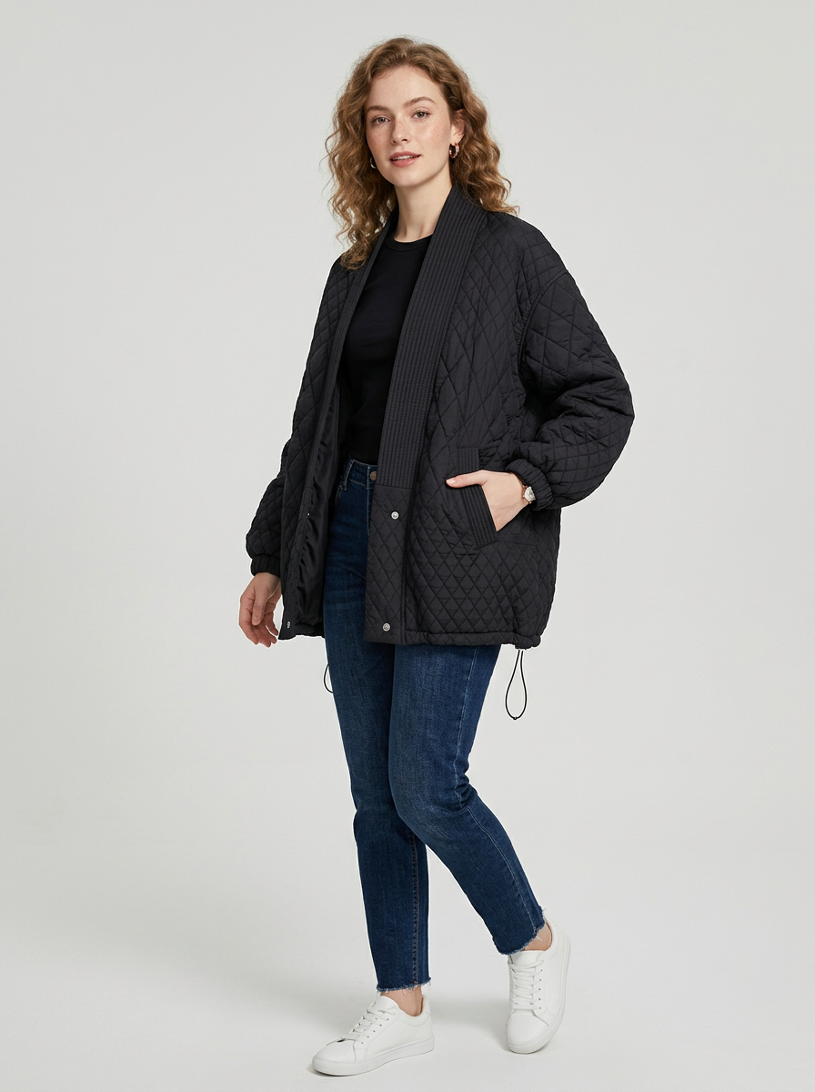 Women's Jacket Quilted Open Front | Padded