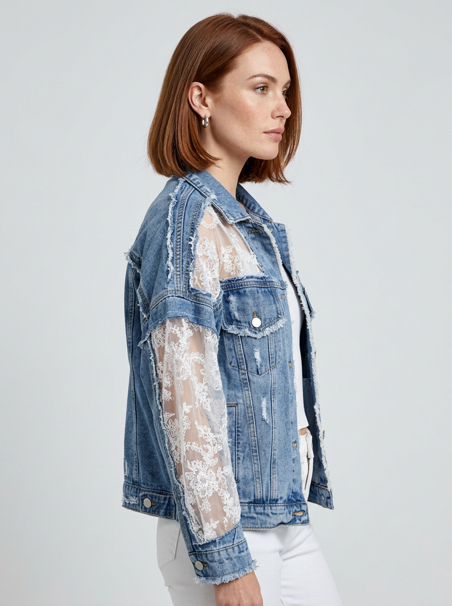 Women's Jacket Sheer Sleeve | Spring