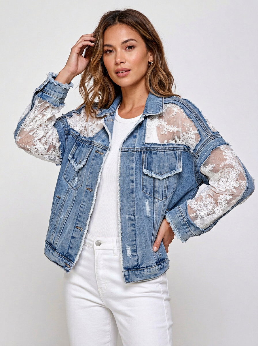 Women's Jacket Sheer Sleeve | Spring